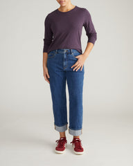Light-As-Air Long Sleeve Crew Neck Tee - Purple Jewel