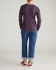 Light-As-Air Long Sleeve Crew Neck Tee - Purple Jewel