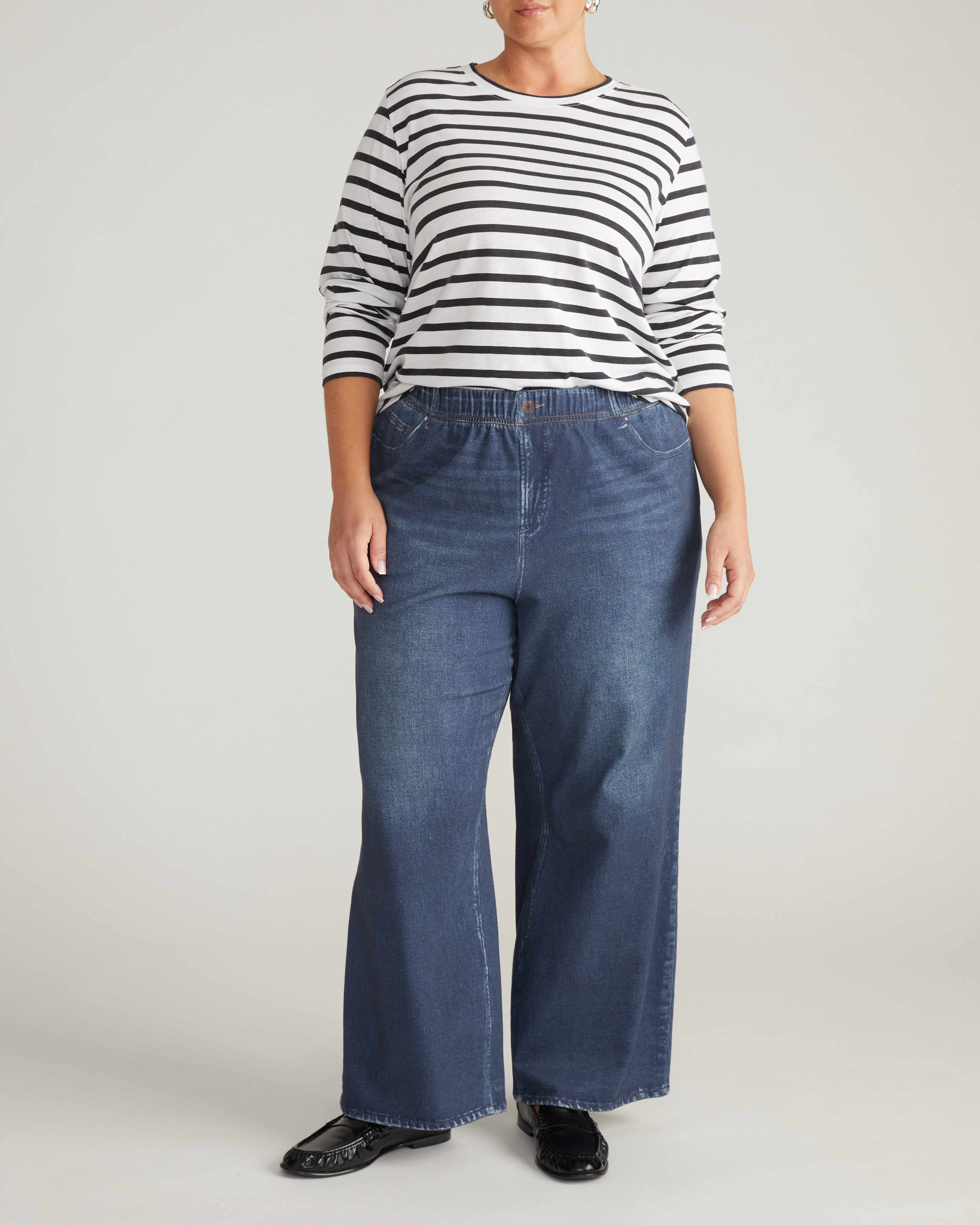 Light-As-Air Long Sleeve Crew Neck Tee - Zen Stripe