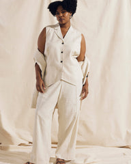 Hanover Linen Blend Vest - Ecru