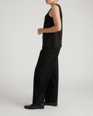 Noyack Breton Stripe Boatneck Tank - Solid Black