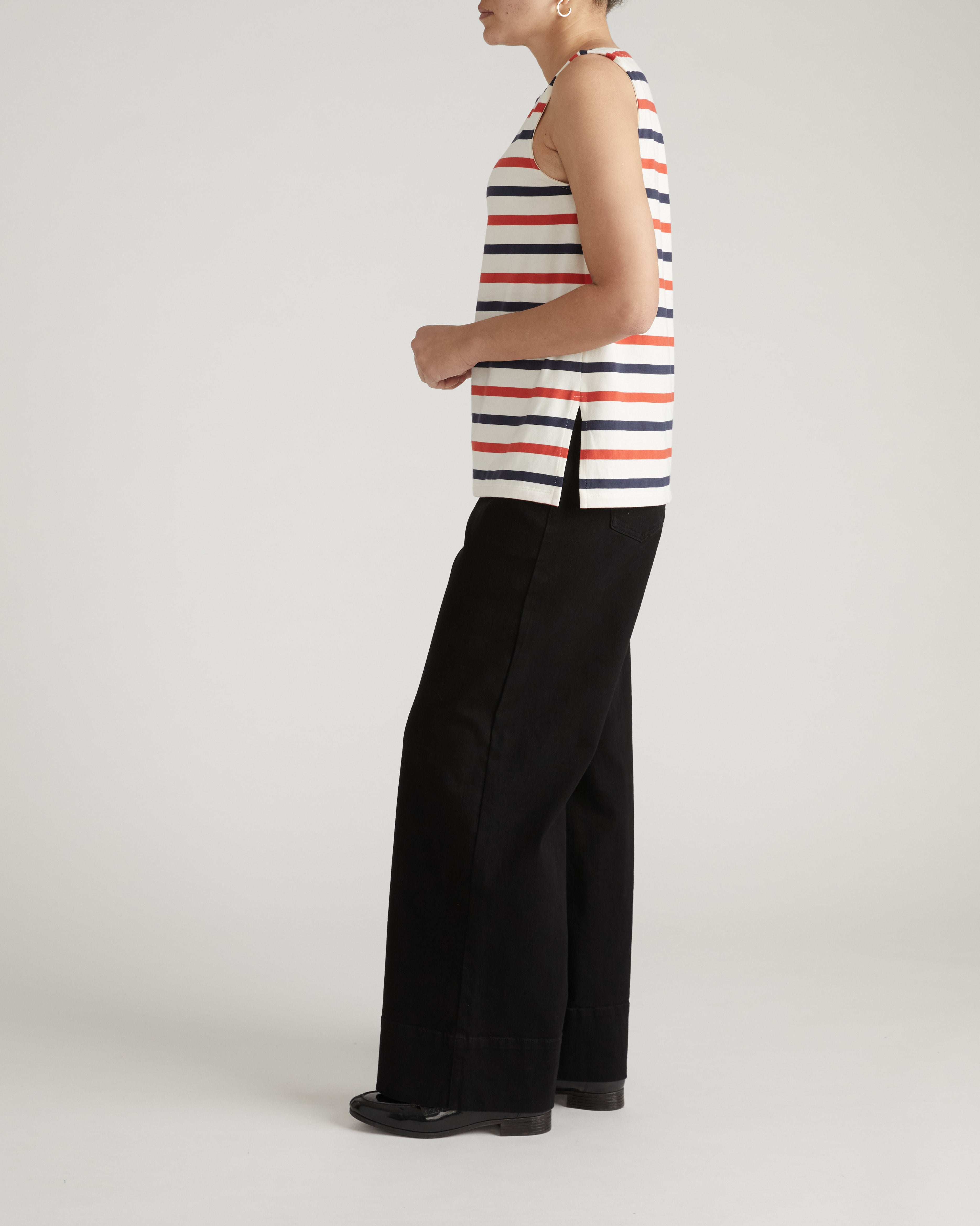 Noyack Breton Stripe Boatneck Tank - Red/White/Blue Stripe