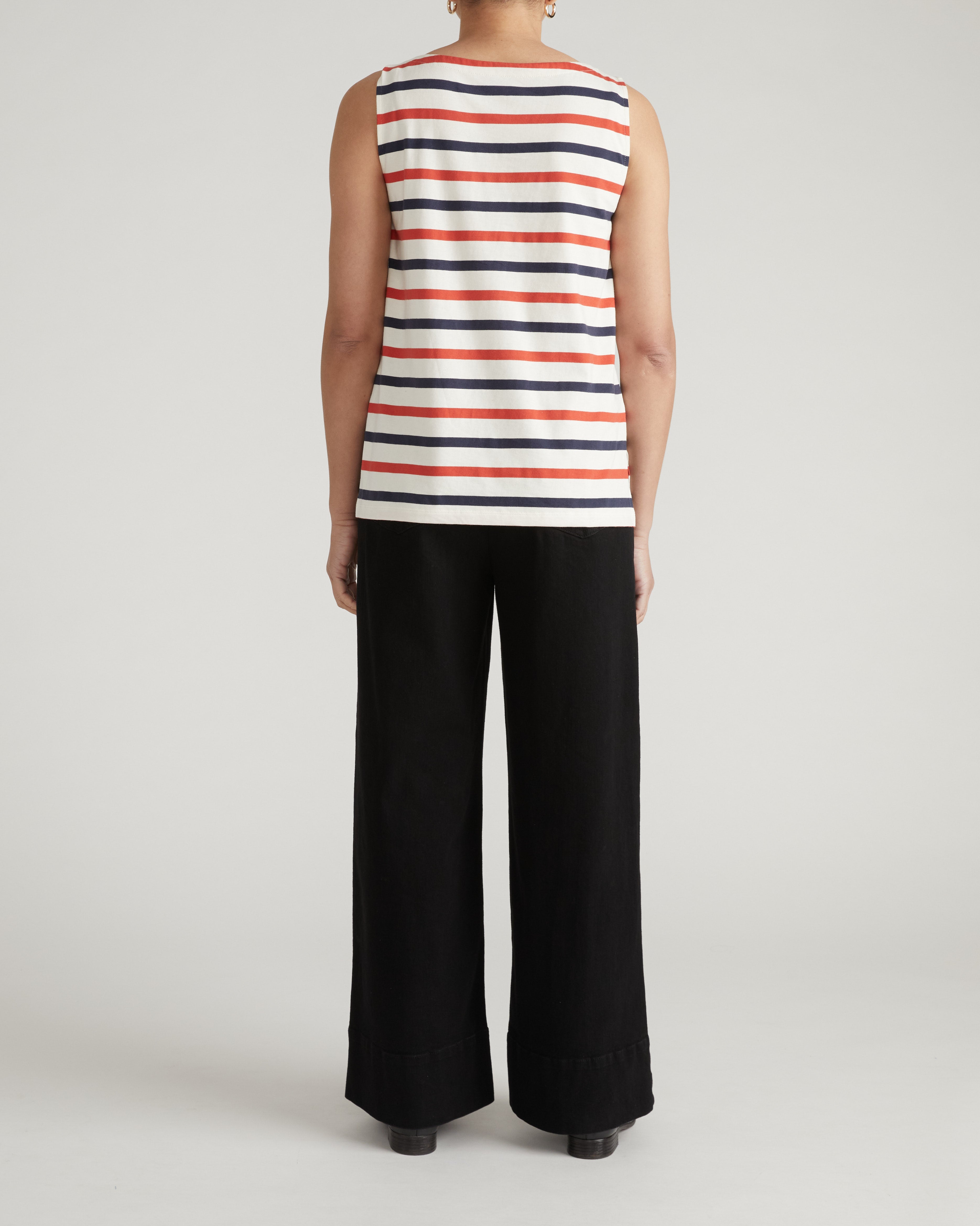 Noyack Breton Stripe Boatneck Tank - Red/White/Blue Stripe