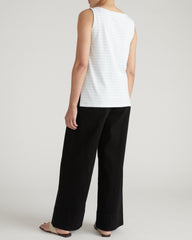 Noyack Breton Stripe Boatneck Tank - Pale Blue/White Stripe