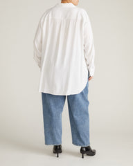 Cooling Stretch Cupro Oversized Artist Shirt - White
