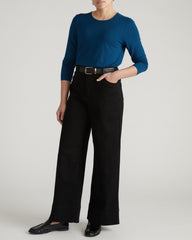 Joan Liquid Jersey Long Sleeve Top - Blue Teal