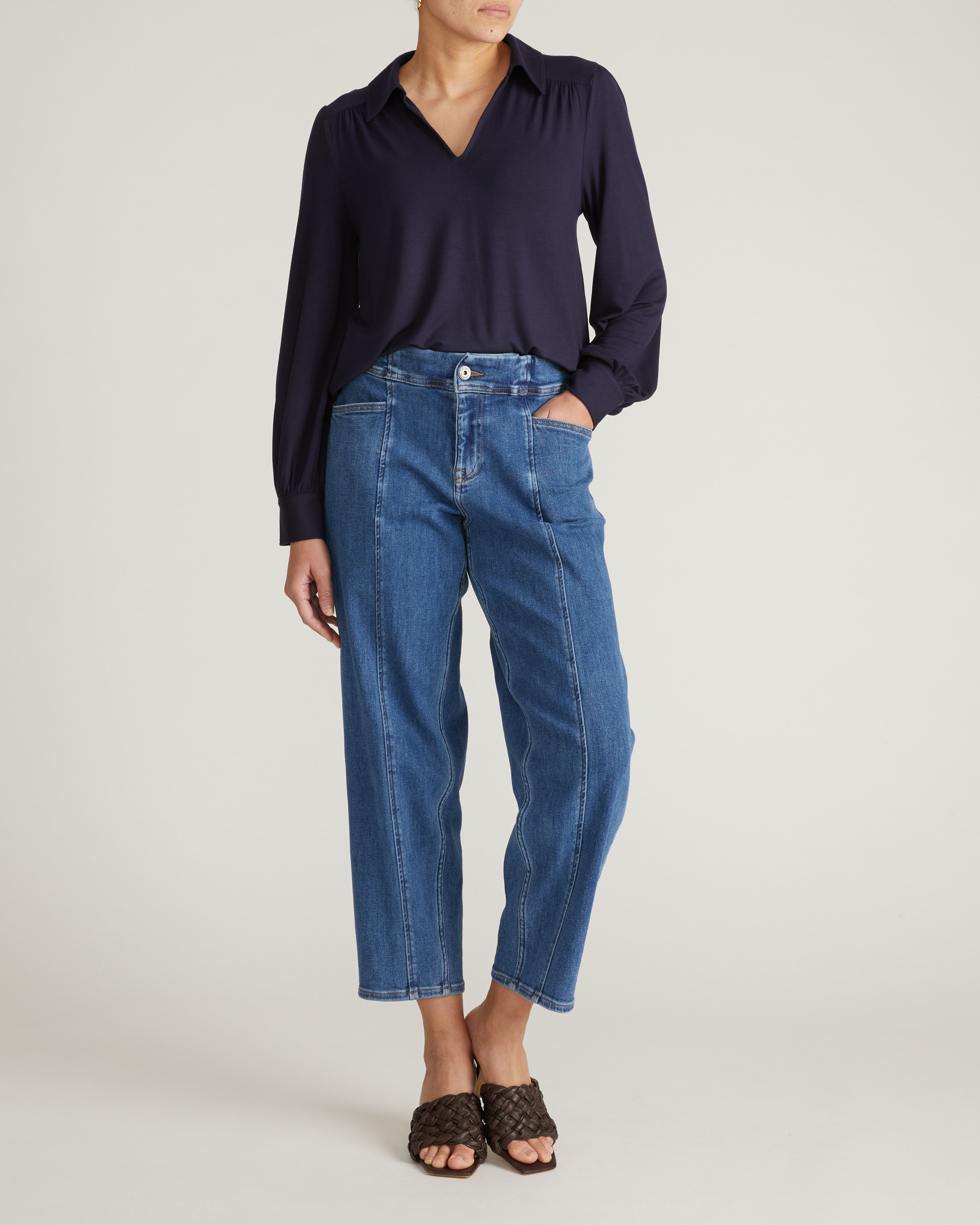 Moore Liquid Jersey Blouse - Midnight