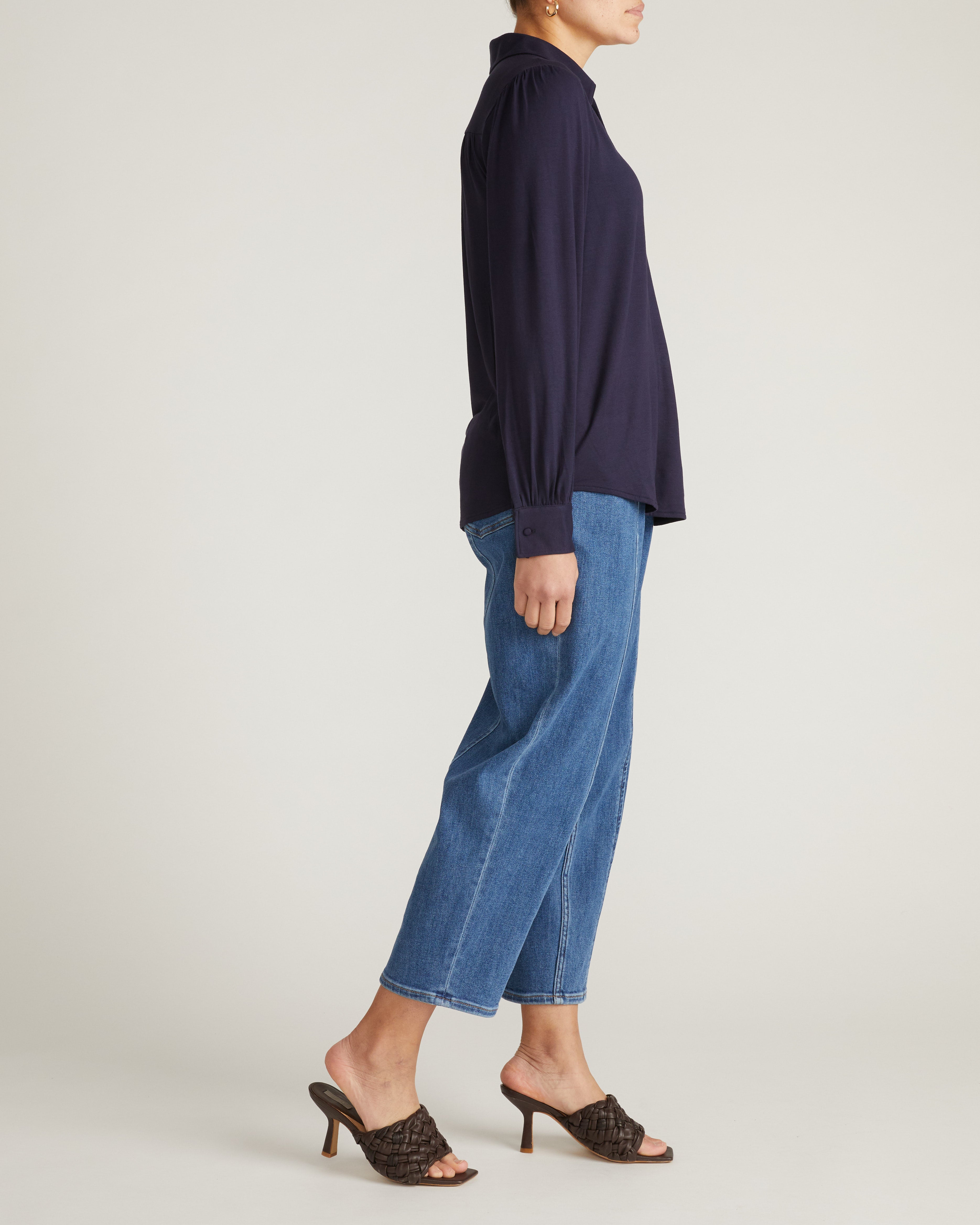 Moore Liquid Jersey Blouse - Midnight