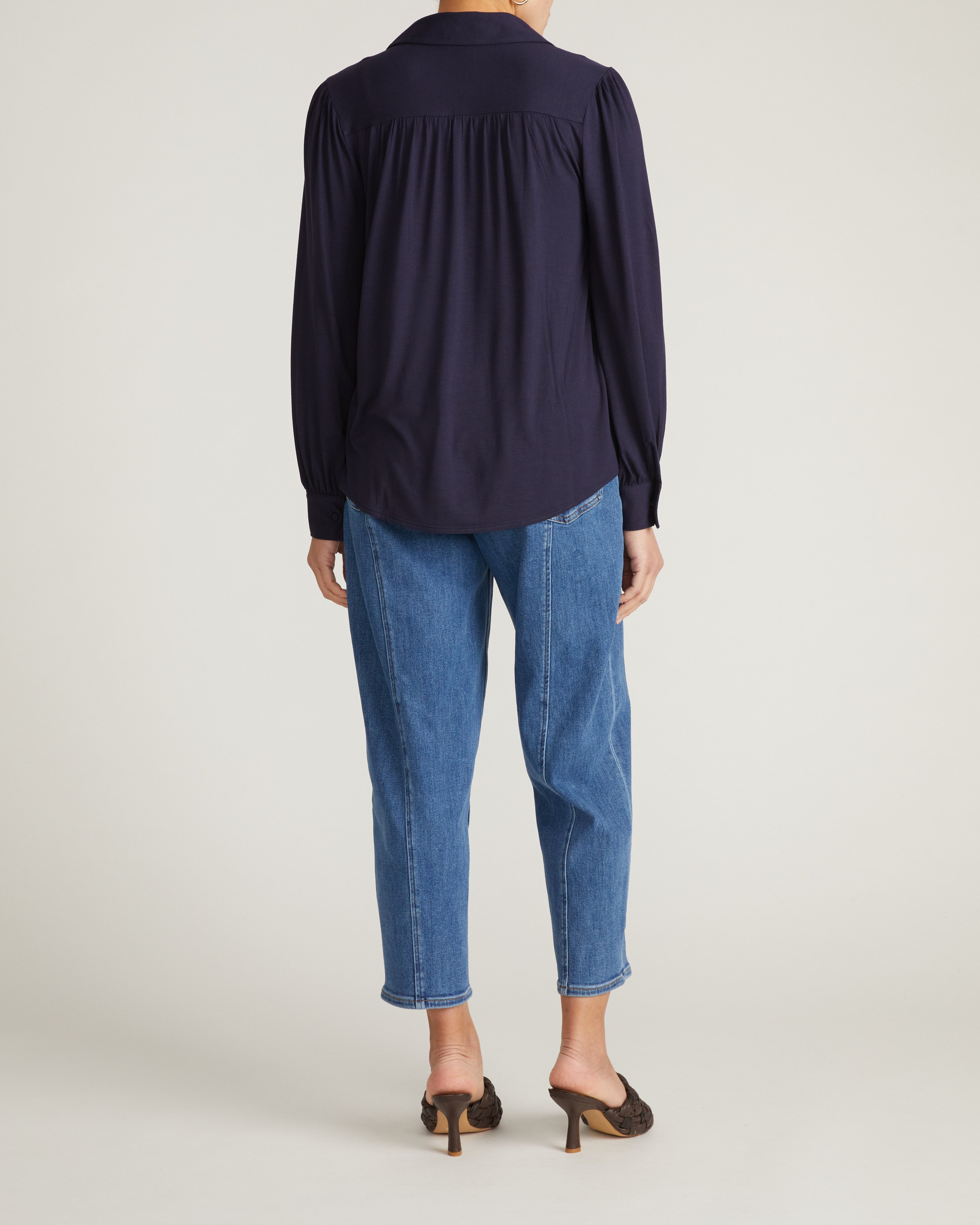Moore Liquid Jersey Blouse - Midnight