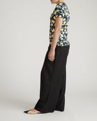 Scoop Neck Tee - Black Limoncello Print