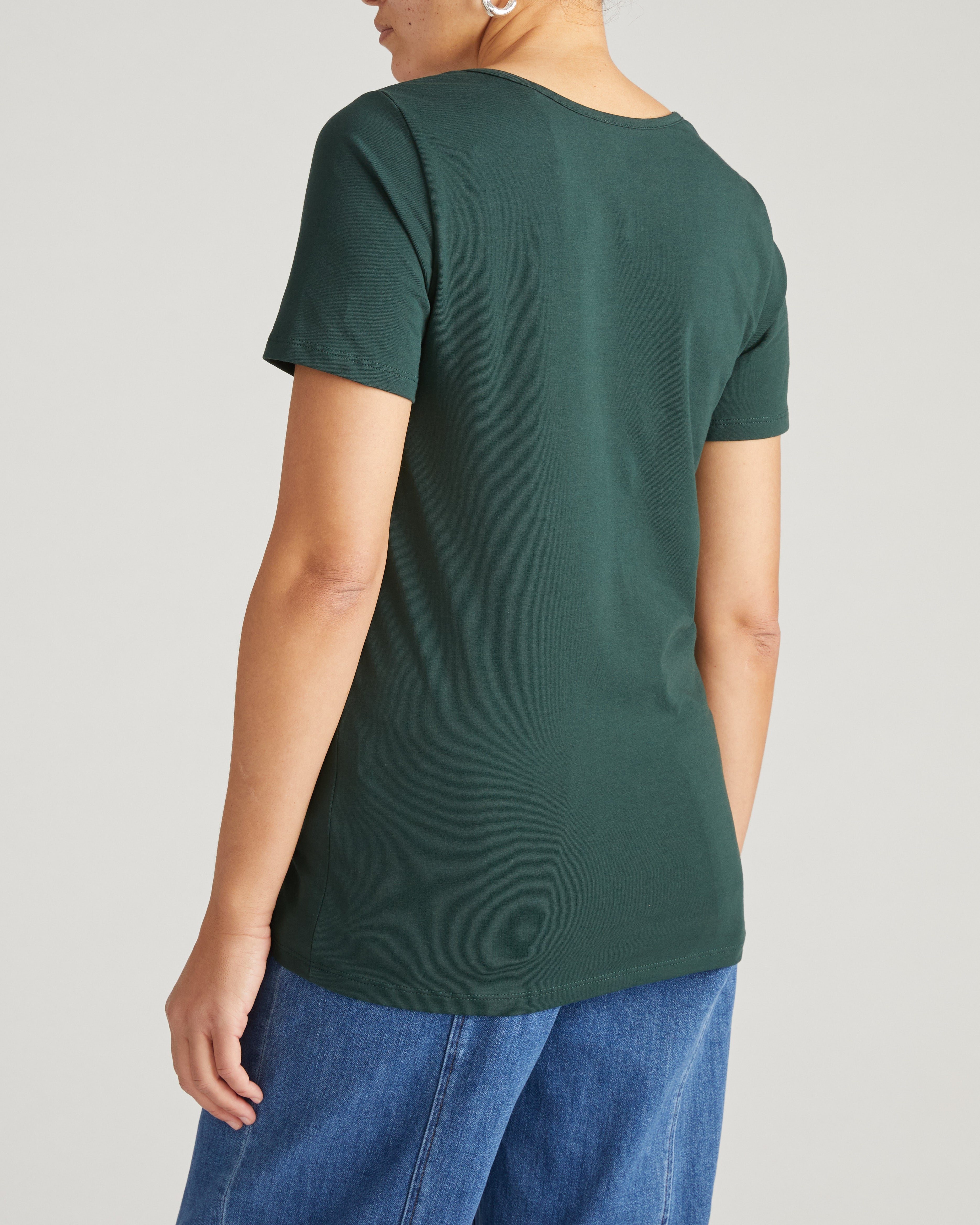 Scoop Neck Tee - Forest Green