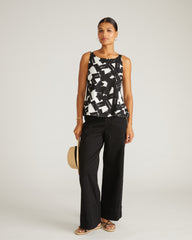 Kuki Sleeveless Linen Blend Top - Santiago Print