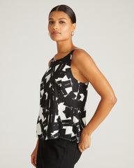Kuki Sleeveless Linen Blend Top - Santiago Print