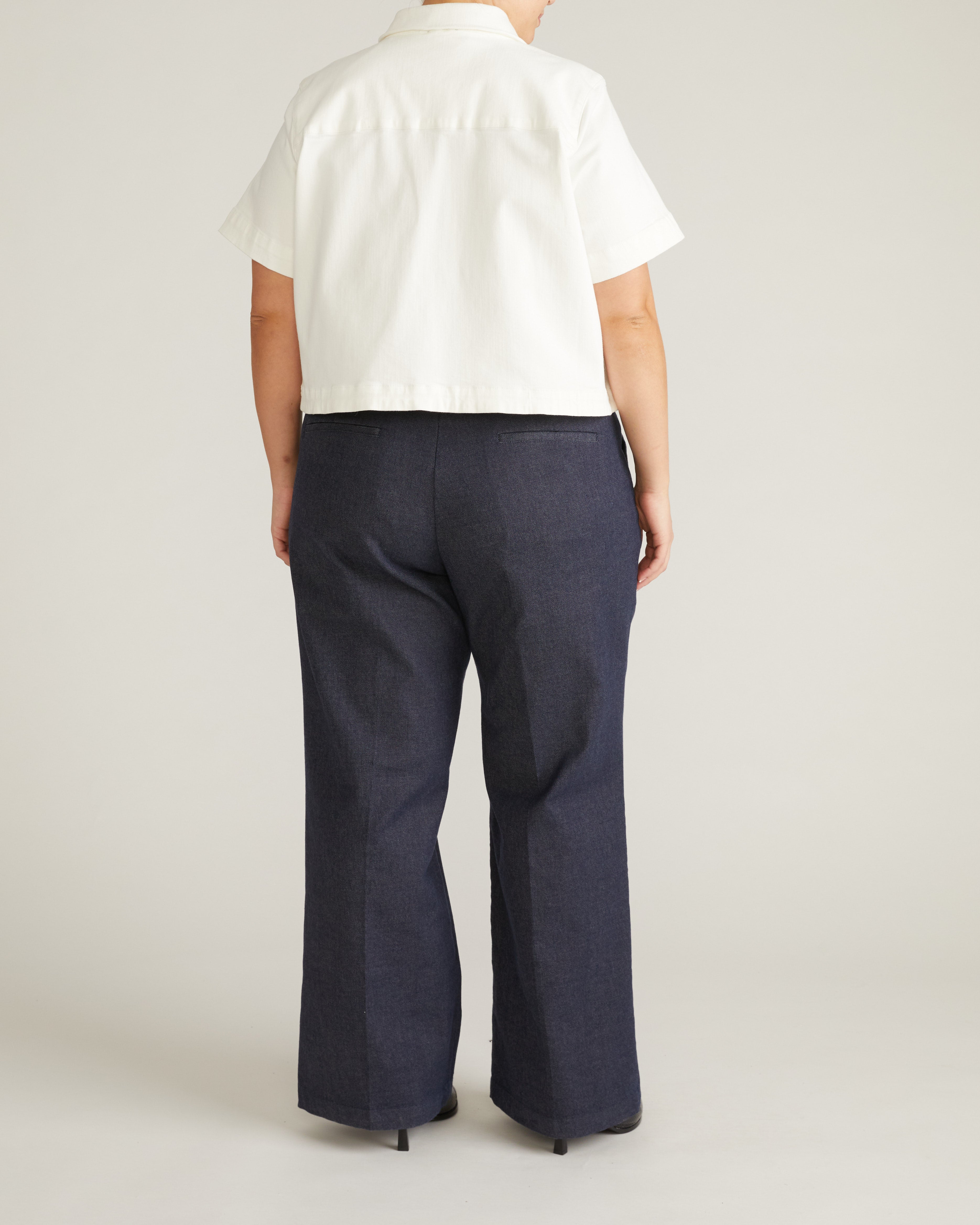 Flynn Short Sleeve Denim Shacket - White
