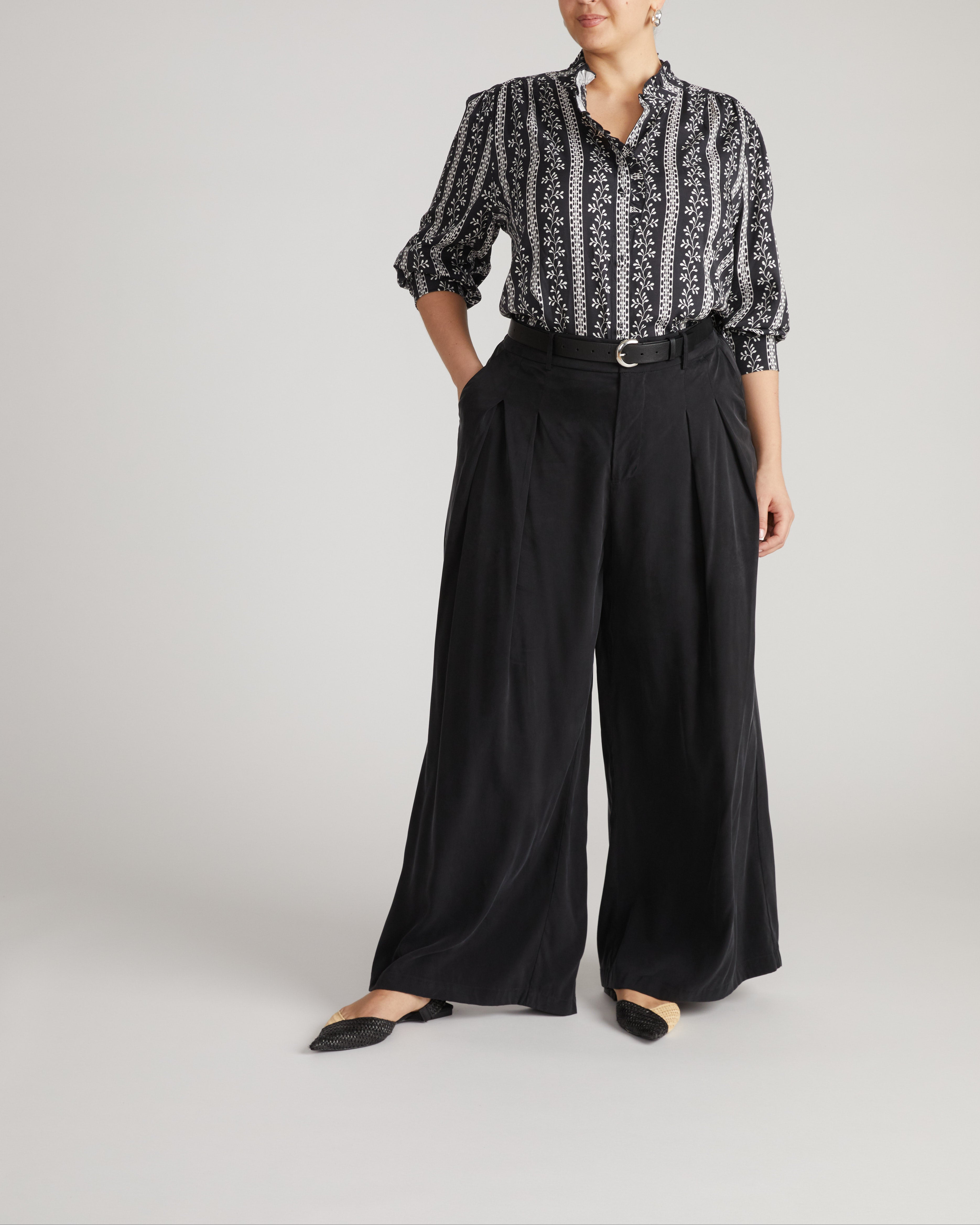 Endora Stretch Cupro Blouse - Florentine Print