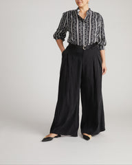 Endora Stretch Cupro Blouse - Florentine Print