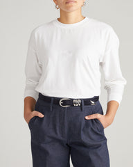 Long Sleeve Relaxed Tee - White