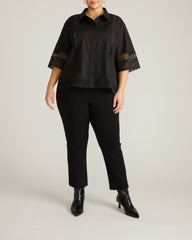 Dora Cotton Poplin Blouse - Black
