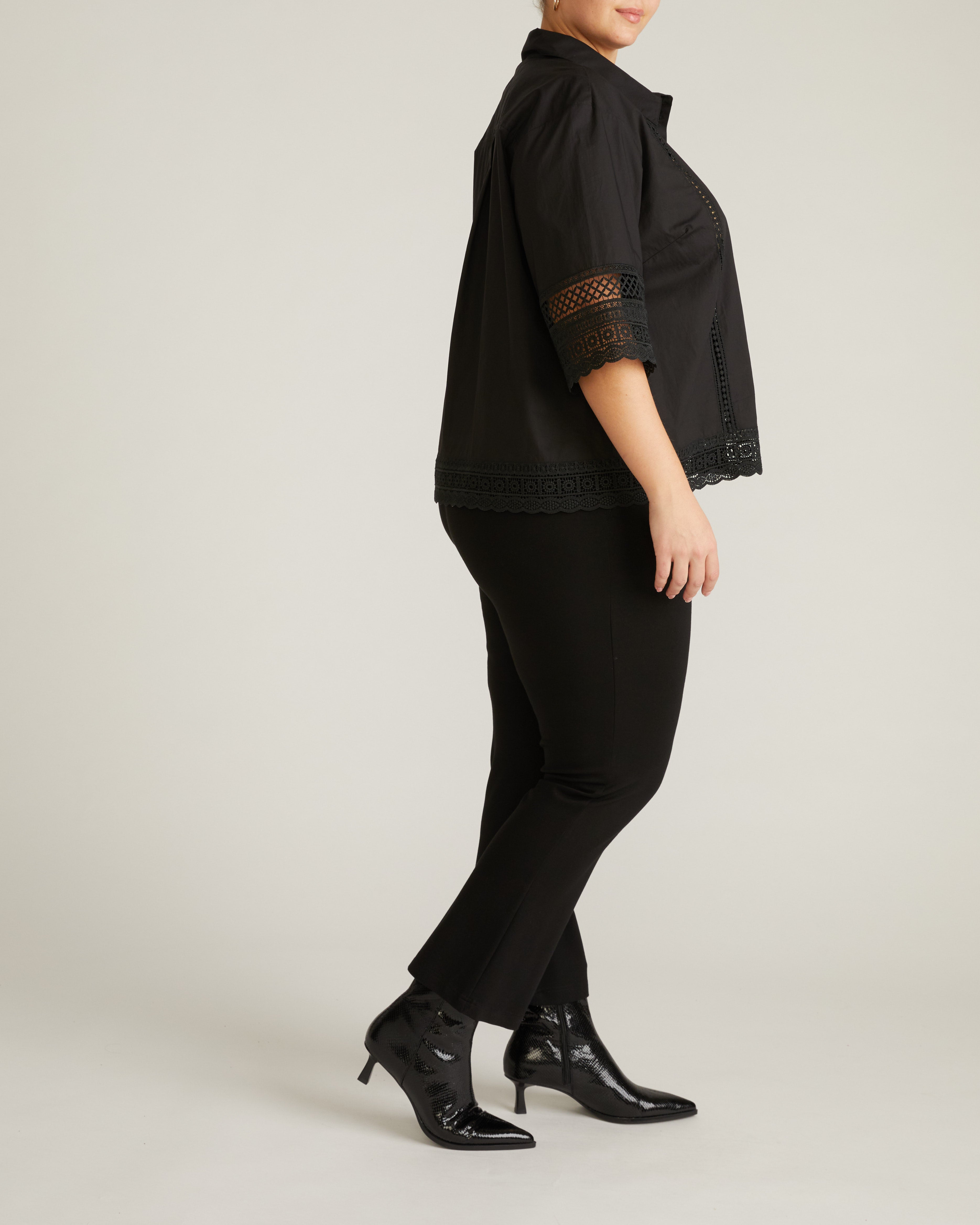 Dora Cotton Poplin Blouse - Black