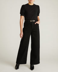 Pouf Sleeve Tee - Black