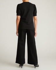 Pouf Sleeve Tee - Black