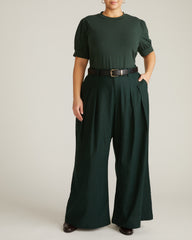 Pouf Sleeve Tee - Forest Green