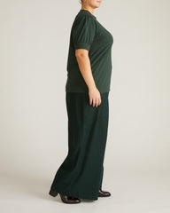 Pouf Sleeve Tee - Forest Green