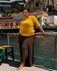 Rosie Pointelle Sweater Top - Goldenrod