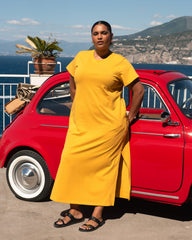 Maxi T-Shirt Dress - Goldenrod