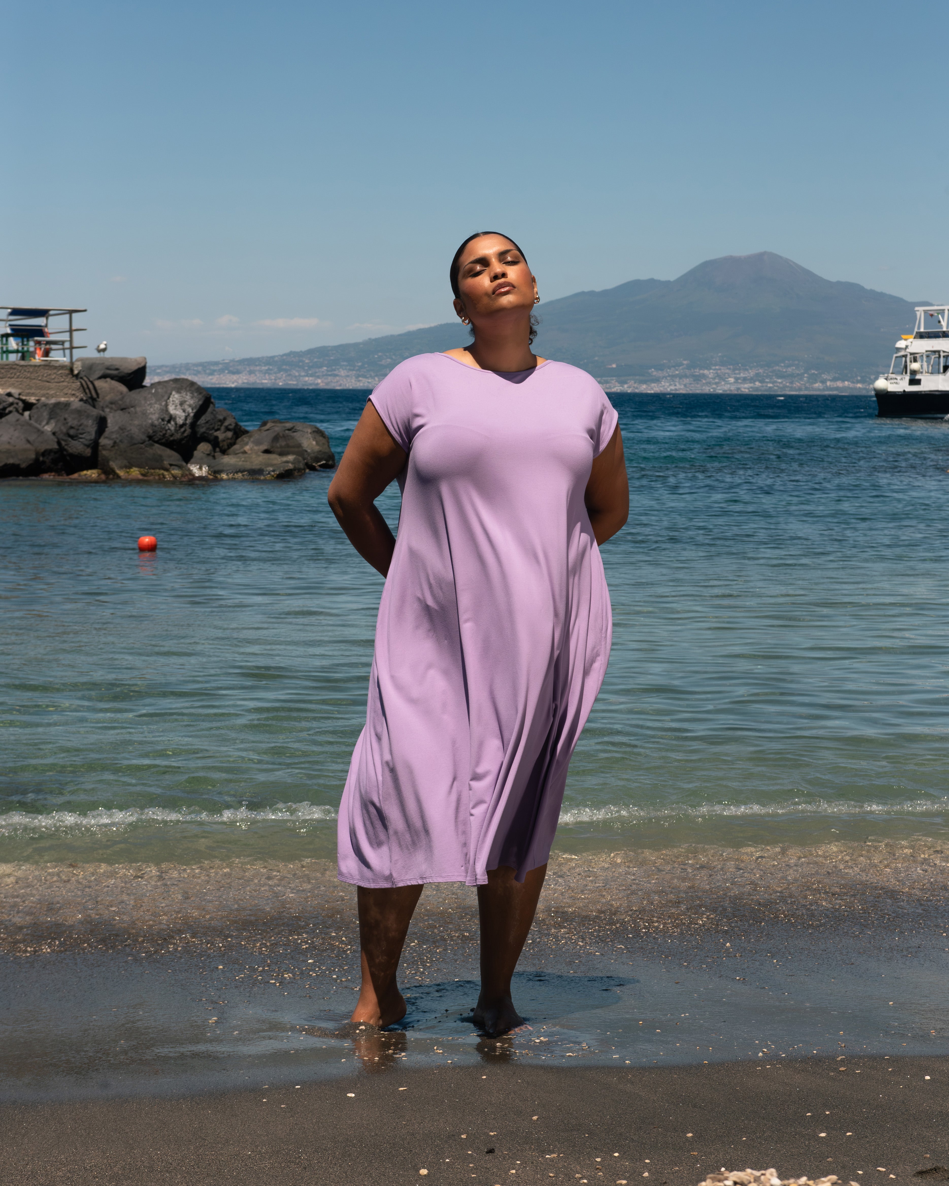 Capri Divine Jersey Flared Dress - Spring Iris