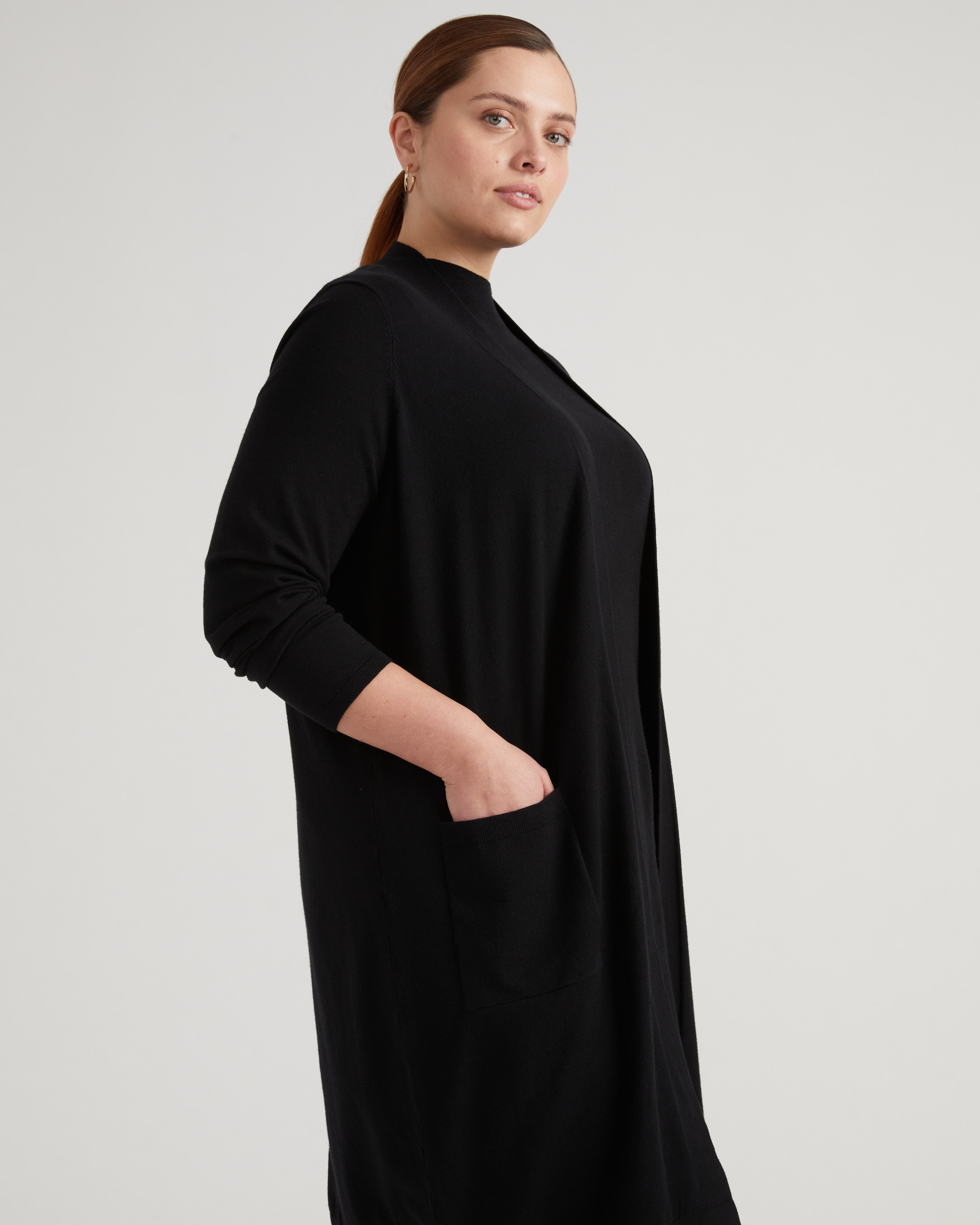 Savvy Double Knit Duster - Black