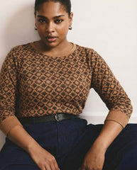 Long Sleeve Tee Rex - Brown Hacienda Print