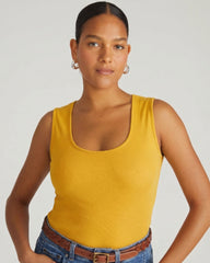 Daisy Ribbed Tank - Goldenrod